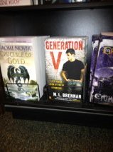 So until the rest of the week to keep obsessing about how awesome Generation V looks on a bookshelf at Barnes & Noble. It's like a baby picture that I can't stop flashing!