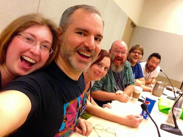 This episode of the podcast allows Anton to be able to officially say that he has now interviewed every author in this photo. My mental image of Anton is now overlapping with my image of The Collector from Guardians of the Galaxy.